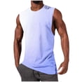 thumbnail image 3 of srobpty Mens Summer Print Sleeveless Round Neck Tank Tops Gradient Color for Fitness Training, 3 of 5