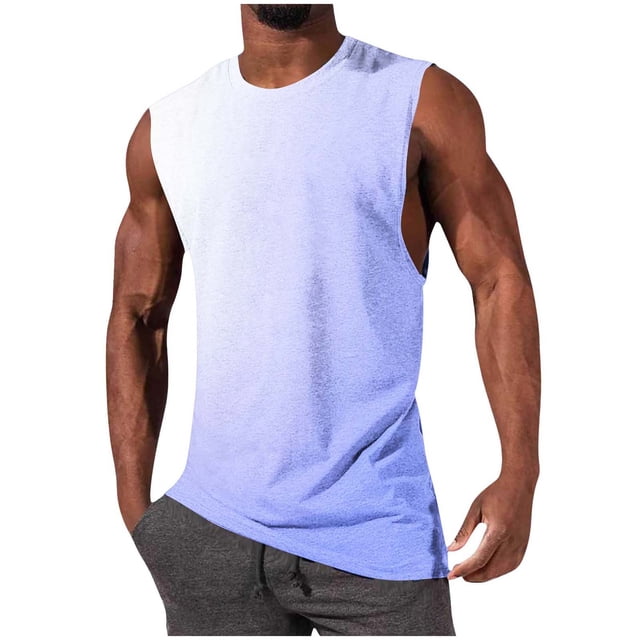 Pullover de Impresión de Moda Casual de los Hombres Cuello Redondo sin Mangas para Deportes Al Aire Libre Y Uso Diario