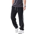 thumbnail image 3 of Domuza Mens Baggy Sweatpants Wide Leg Y2k Track Pants Windbreak Stretch Casual Pants for 2026 Trendy Black S, 3 of 6