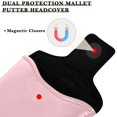 thumbnail image 3 of Haosy Pale Pink Golf Mallet Putter Cover Strong Magnetic Leather Golf Club Headcover Closure, 3 of 7