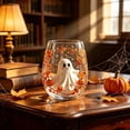 thumbnail image 4 of Halloween Wine Glasses, Pumpkin Ghosts Stemless Wine Glasses, Transparent Glass Cup, Cute and Spooky Halloween Glass Cup for Fall Home Decor, 4 of 8