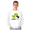 thumbnail image 4 of Fathers Daddysaurus Trex Dinosaur Dad Men's Crewneck Sweatshirt Brisco Brands S, 4 of 5