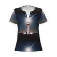 thumbnail image 3 of Naloa Peggy's Cove Lighthouse Print T-Shirts Short Sleeve V Neck Tees for Women Fashion Tops Trendy Lightweight Soft Casual Summer Outfits Clothes, 3 of 5