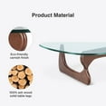 thumbnail image 6 of Raffle Pinker Triangle Glass Coffee Table 0.8" Thick Tempered Glass Coffee Table with Solid Dark Walnut Base for Living Room, 6 of 11