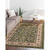 Unique Loom Sialk Hill Collection Area Rug - Washington (4' 1" x 6' 1" Rectangle Green/Hunter Green) Floral Traditional Perfect For Living Room Bed Room Dining Room Office