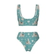 thumbnail image 5 of Daiia Teal Mama Llama Women's Bikini Set Two Piece Swimsuit High Waisted Bikini Adjustable Straps Bikini Perfect for Beach, Pool, and Summer Vacation-Large, 5 of 9