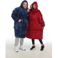 thumbnail image 3 of Zillywood Oversized Wearable Blanket Hoodie with Removable Sleeves, Hood and Bottom. Soft Customizable Fleece Blanket Hoodie with Sleeves, Wearable Warm Snuggle Blanket with Zippers. (Wine, One Size), 3 of 5