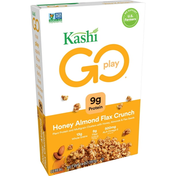 Kashi GO Breakfast Cereal, Vegetarian Protein, Fiber Cereal, Honey