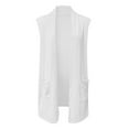 thumbnail image 4 of DHFJKG Cardigan For Women Vest Sleeveless Solid Color Open Front Lightweight Loose Fit Jackets With Pockets Comfort Outerwear, 4 of 4