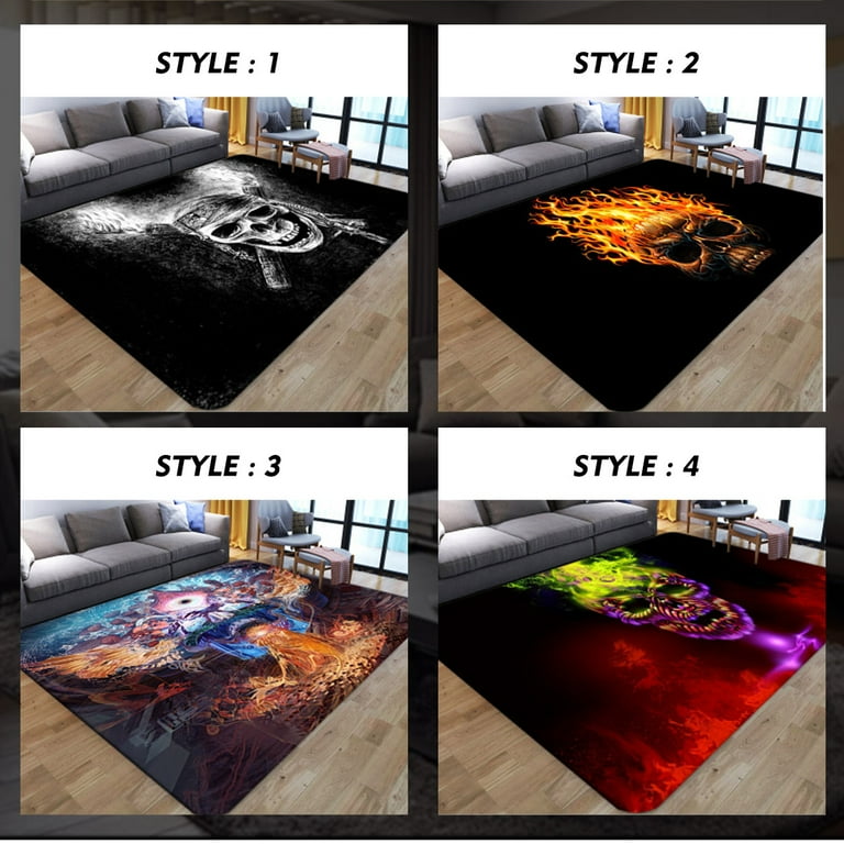 39 x 59 inch Skull Area Rug, Skull Polyester Area Rug Mat for