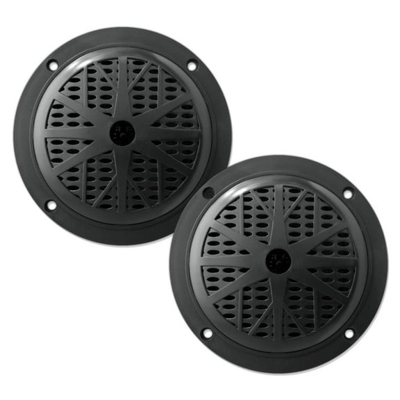 PYLE PLMR51B - 5.25 Inch Dual Marine Speakers - 2 Way Waterproof and Weather Resistant Outdoor Audio Stereo Sound System with 100 Watt Power, Polyprone Cone and Cloth Surround - 1 Pair -(Black)