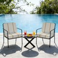 thumbnail image 5 of Outdoor Patio Cushion Covers 4 Pack Khaki White Stripes Patio Chair Cushion Covers with Ties and Zipper Modern Vertical Lines Waterproof Outdoor Seat Cushion Covers for Patio Furniture 20"x18", 5 of 5
