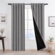 thumbnail image 5 of Blackout Curtains for Bedroom Living Room, Thermal Insulated Room Darkening Curtains, Black Liner Drapes with Back Tab Rod Pocket, Full Blackout Window Curtains, Noise Reducing Energy Saving Curtains, 5 of 7
