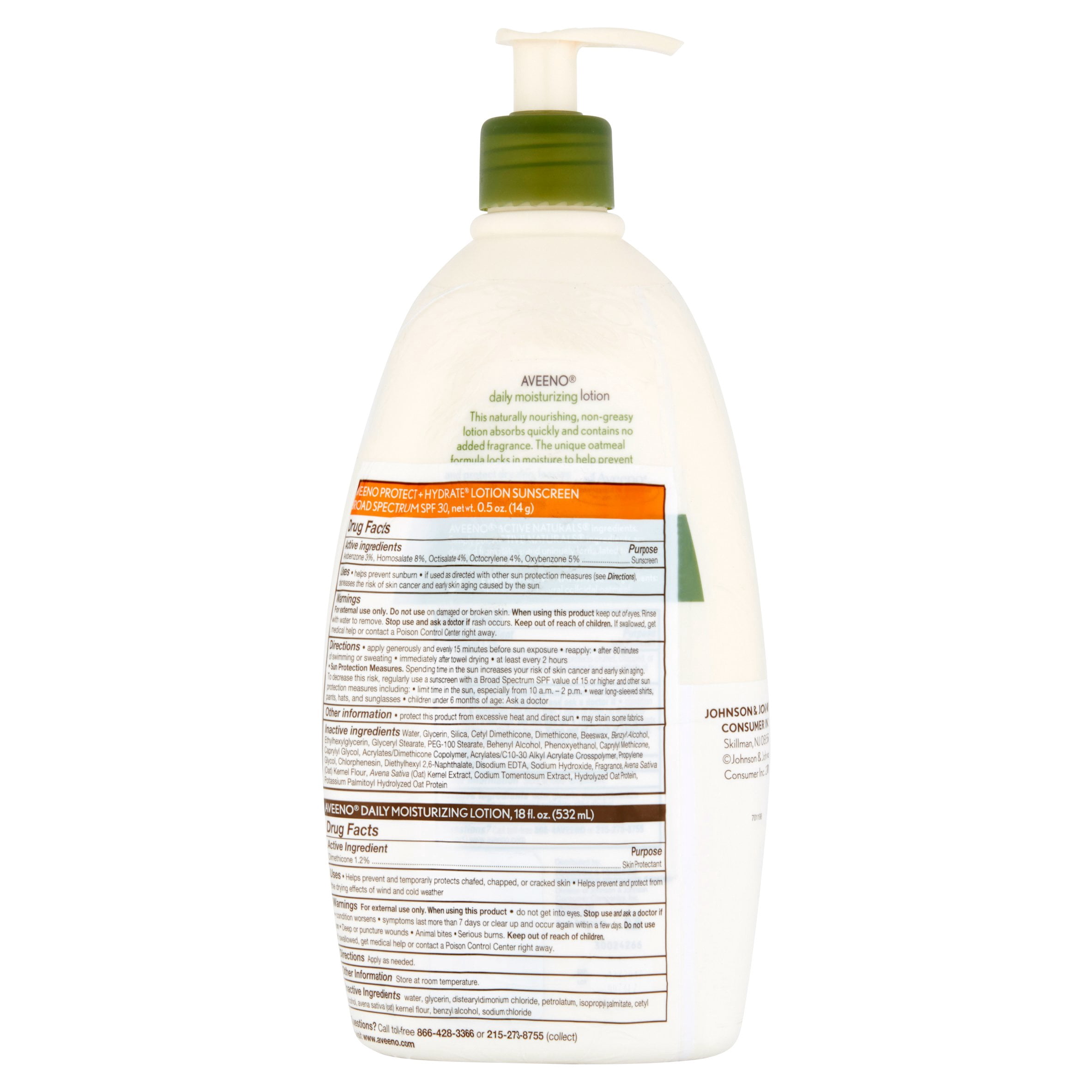 Aveeno Daily Moisturizing Lotion, Protect + Hydrate Lotion Sunscreen Broad Spectrum SPF 30