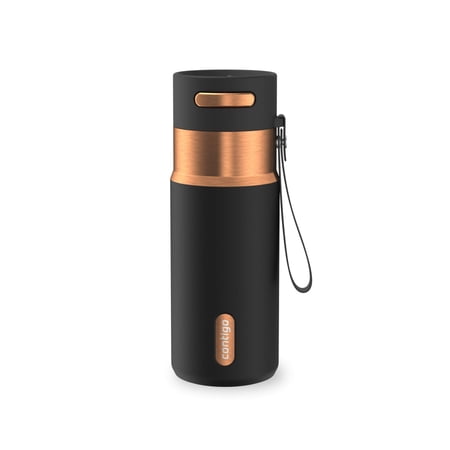 Contigo 16 oz Stainless Steel Water Bottle, Leak-Proof, Hot & Cold Insulated, Travel, Gym & Office Friendly, Carry Strap, Black/Bronze