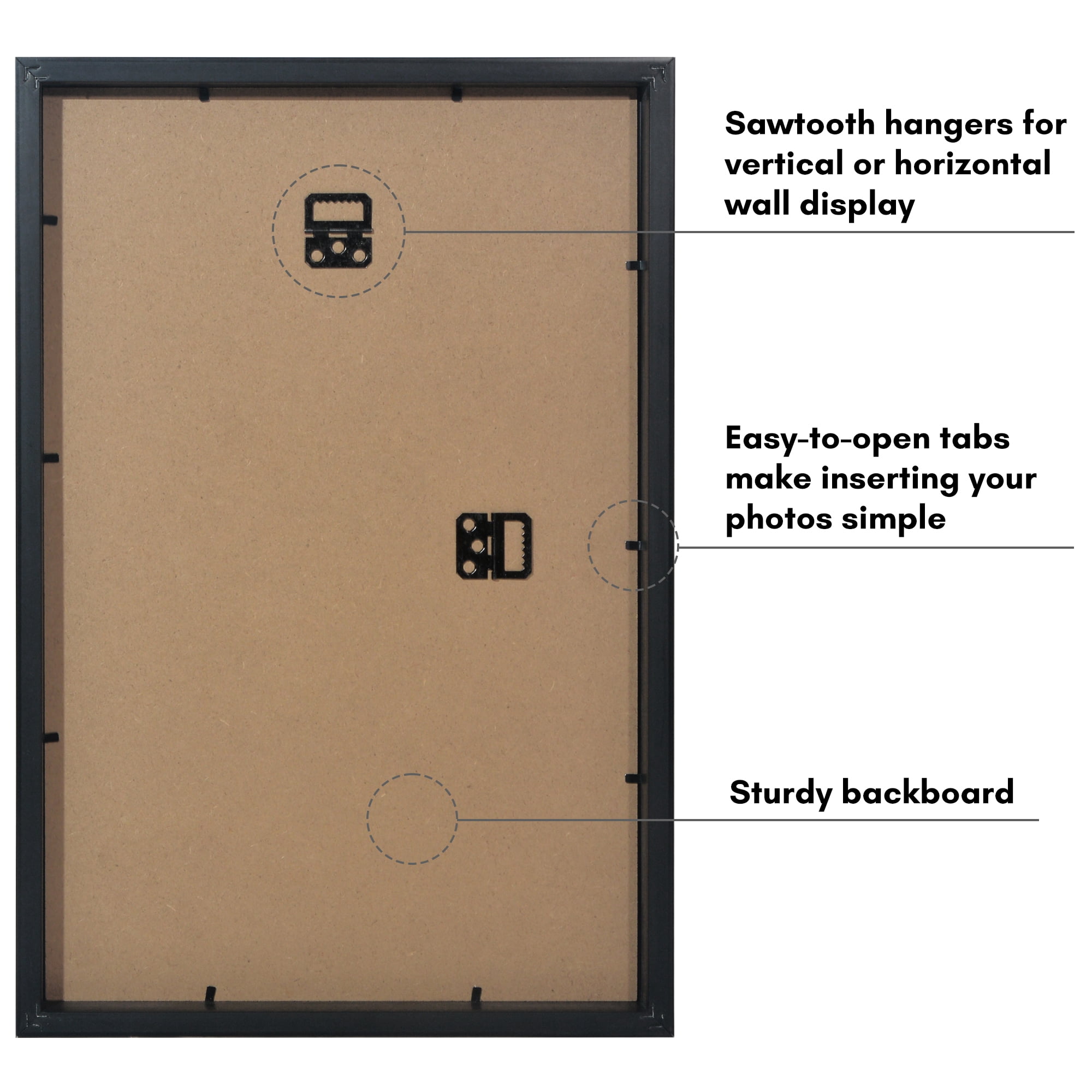 Americanflat 11x17 Picture Frame with Polished Plexiglass Soho Collection Gallery Style Deep Molding - Black