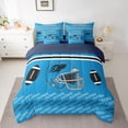 thumbnail image 3 of Homewish Blue Rugby Helmet Twin Bedding Sets 7-Piece for Boys, Est Sleep Sport Bedding Comforter Set, Cartoon Football Theme Reversible Sheet Sets, Lightweight Room Decor, 3 of 8