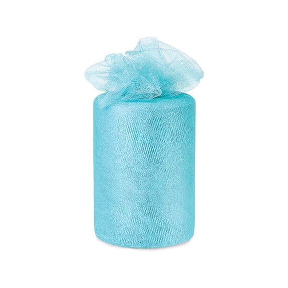 Pack Of 1, Solid Aqua Breeze Glimmer Tulle Ribbon 6" X 100 Yards For Special Occasions Such As Christmas & Weddings