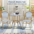 thumbnail image 4 of Vitarpatio 3 Piece Rattan French Dining Table Set with 2 Dining Chairs,  Aluminum Round Table French Dining Set, 4 of 7