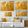 thumbnail image 4 of Designart World Map framed wall Art, Geographical Gold On The World Map , world map Large framed wall art decor, Gold Gold framed wall art, 20x12 inches Gold Frame, 4 of 5
