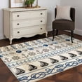thumbnail image 3 of Vintage Coastal Area Rugs 3'x5', Washable Small Throw Rugs for Living Room Bedroom, Beach Nautical Seahorse Shell Anchor Indoor Outdoor Rug Non-Slip Low Pile Carpet Runner Reversible Floor Mats, 3 of 8