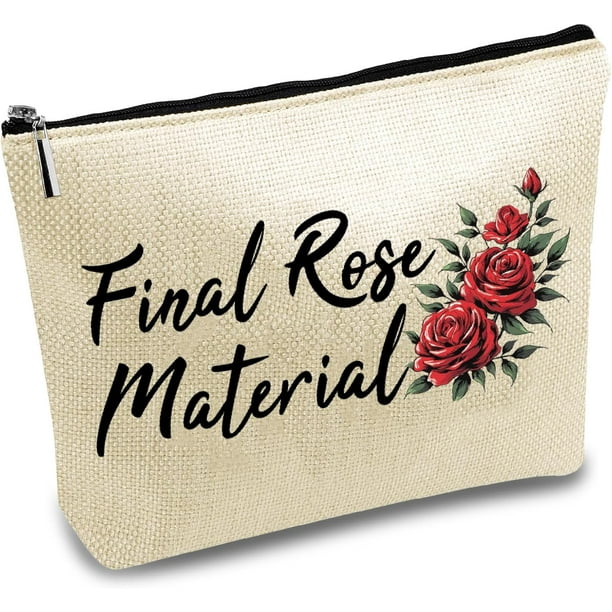 Bolsa de maquillaje con diseño de rosa roja para mujer, neceser de viaje con cremallera, multiusos, para artículos de tocador, organizador de almacenamiento