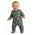 thumbnail image 4 of Emy Dola Baby Boys' One-Piece Footies 100% Cotton Bodysuit For 0-12M Infant Long Sleeve Zipper Onesies Newborn Spring Fall Romper Outfits, 4 of 8
