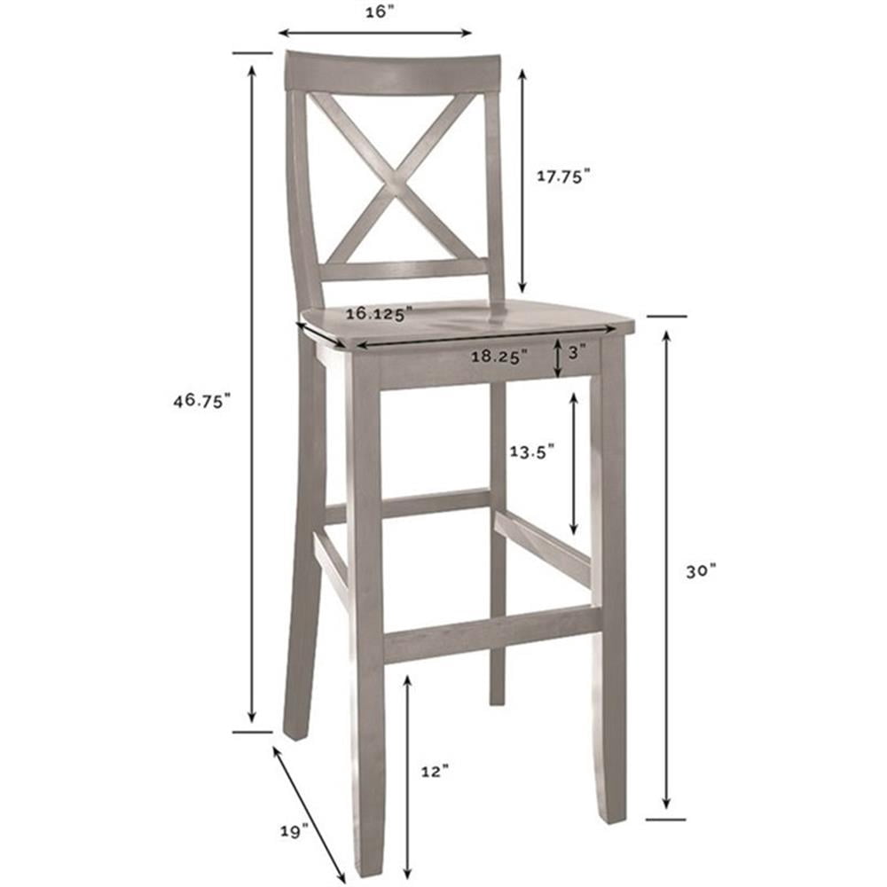 Crosley Furniture 30" Wood X Back Bar Stool in Mahogany (Set of 2)