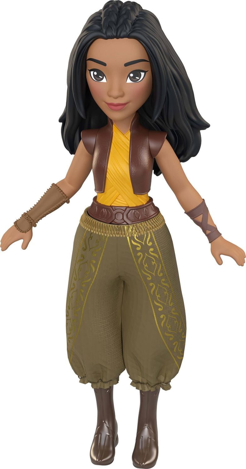Disney Princess Raya Posable Small Doll in Shiny Outfit with Removable Pants, Inspired by Movie