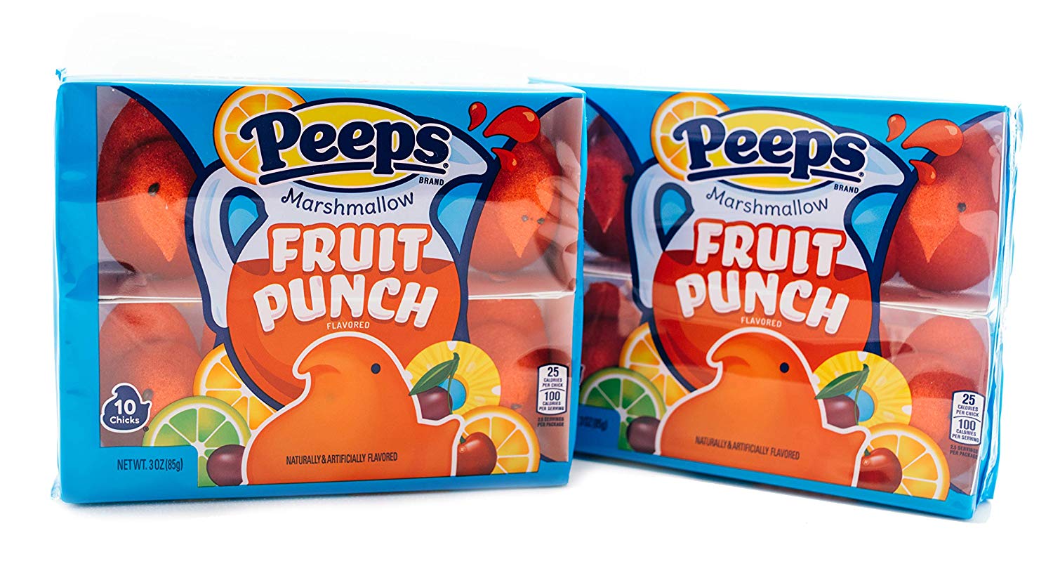 Fruit Punch Flavored Marshmallow Peeps 2 Packs of 10 Novelty Easter Peep Chicks Gluten