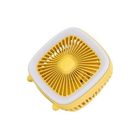 

Mini Rechargeable Air Cooling Fan Adjustable Cooler LED Night Light Noise Reduction Conditioner Home Improvement Humidifier Yellow