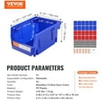 thumbnail image 3 of VEVOR Plastic Storage Bin, (5-Inch x 4-Inch x 3-Inch), Hanging Stackable Storage Organizer Bin, Blue/Red, 24-Pack, Heavy Duty Stacking Containers for Closet, Kitchen, Office, or Pantry Organization, 3 of 9