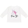 thumbnail image 3 of Inktastic Third Birthday Cute Unicorn Girls Long Sleeve Toddler T-Shirt, 3 of 5