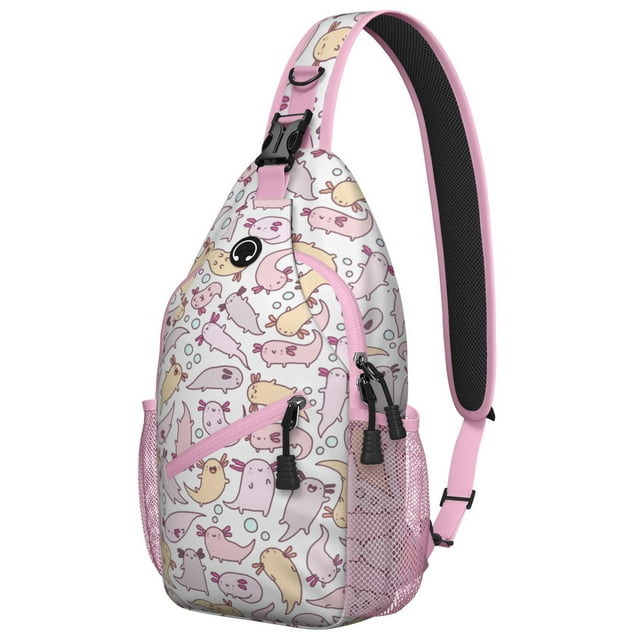 Cute Axolotl Shoulder Backpack - Fantasy Mythical Creature Themed Lightweight Daypack for Travel, Hiking & Daily Commuting - Durable & Comfortable Gift for Lovers of Adorable Funny Designs