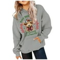 thumbnail image 2 of Christmas Girls Hoodies Sweatshirts Christmas Cute Bow Cow Kids Western Pullover Hoodie Christmas Children's Clothing Holiday Gifts 5 Years-6 Years, 2 of 3