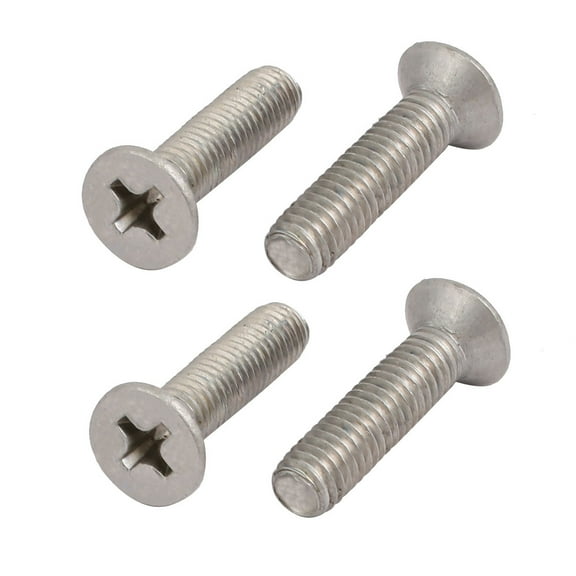 M5x20mm 304 Stainless Steel Flat Head Drive Left Hand Thread Bolt 4pcs
