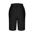 thumbnail image 5 of Blmnix Bermuda Shorts Women Shorts Pleated Linen Shorts Short High Black Womens Shorts Casual,S, 5 of 7