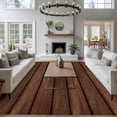 thumbnail image 3 of Rectangle Area Rugs 5 x 8 Ft, Dark Brown Wooden Non-Slip Residential Carpet, Vintage Western Country Wooden Board Indoor Crawling Mats Runner Rugs for Living Room/Dining Room/Bedroom, 3 of 8