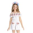 thumbnail image 2 of Girls Summer Dress Toddler Ruffle Sleeve Dresses Kids Swing Casual Beach Boho Sundress with Pockets For 18 Months 1T 2T 3T 4T 5T 6T 7T Gibobby,5-6 Years,White, 2 of 6