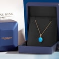 thumbnail image 5 of Gem Stone King 14K Yellow Gold Simulated Blue Opal Pendant Necklace | 0.56 Cttw | Gemstone October Birthstone | Oval Cabochon 9X7MM | Gold Necklace for Women | With 18 inch Gold Chain, 5 of 6