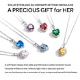thumbnail image 6 of ChicSilver 925 Sterling Silver Birthstone Necklace for Women, Heart Pendant Necklace with Created Gemstone, Dainty Birthday Jewelry Gift for Women Mom, 6 of 11