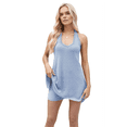 thumbnail image 2 of Women Summer 2 Piece Sets Beach Vacation Outfits Halter Neck Tank Top and Shorts Set Knit Lounge Clothes Light Blue XL, 2 of 7
