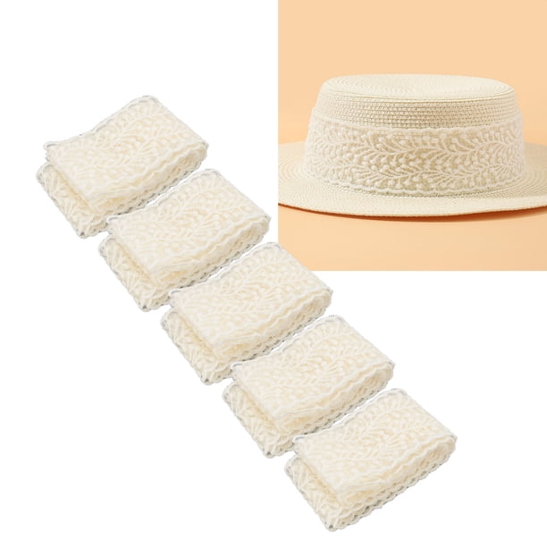 Cinta Decorativa De Encaje, Patrón Vívido, Tacto Suave, Cinta Decorativa De Corte Flexible, Uso Versátil, Diseño Elegante, 7 Cm De Ancho, 5 Rollos, 2 Yardas Para Hacer Lazos