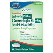 GUAIFENESIN 1200MG & DEXTROMETHORPHAN HBr 60MG ER 28 TABLETS