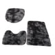 thumbnail image 1 of Juego de 3 alfombrillas de baño con tapa de inodoro, antideslizantes, para decoración del baño. negro y gris, 1 of 9
