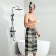 thumbnail image 6 of Colevkie 2 Pieces Bath Wrap Set Shower Skirt & Bath Towel for Men Soft Adjustable Polyester Beach Towel Spa Towel Quick Drying Portable Printed Black White Checkered Pattern, 6 of 7