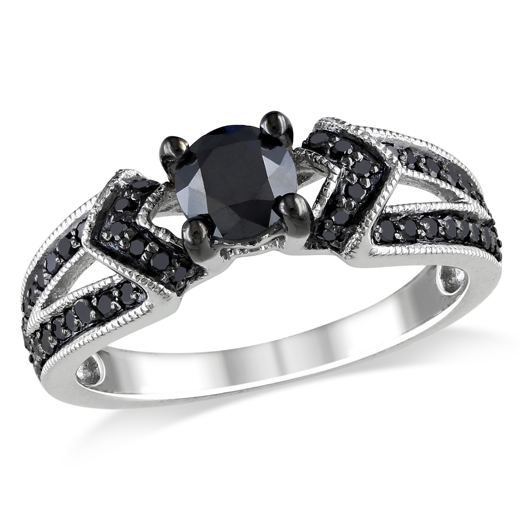 1,50 Carat diamant noir = 1 zirconium noir Qualité 8 Hearts and 8 Arrows 6 mmm 