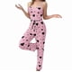 thumbnail image 2 of Pijama de Dos Piezas con Top Corto con Estampado de Corazones y Pantalones Anchos para Mujer. Ropa de Dormir para Estar en Casa. Amor Negro y Rosa M, 2 of 7