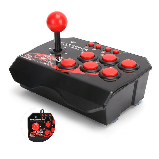 Fight Stick, Black Red Classic Controlador de Juego de Computeradora Acc Joystick para Juegos de Para Niña