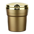 thumbnail image 2 of Car Ashtray with LED Light, Portable Cup Holder Ashtray with Lid, Windproof for Home or Car Use, Fireproof Material for Safety and Cleanliness, Gold, By PRYESS, 2 of 9